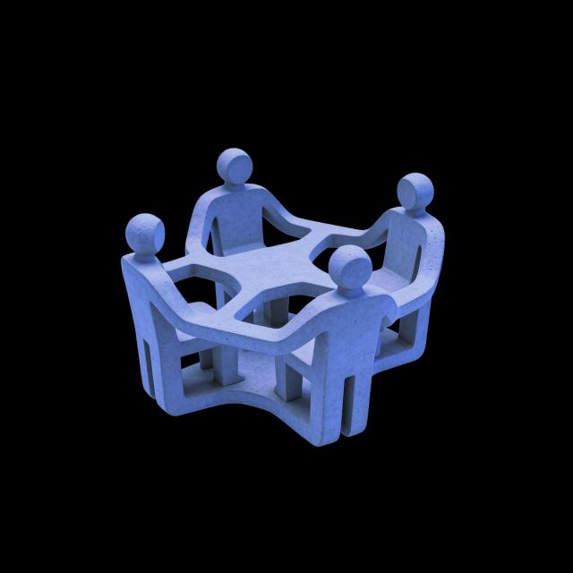 3D People in a circle representing participation
